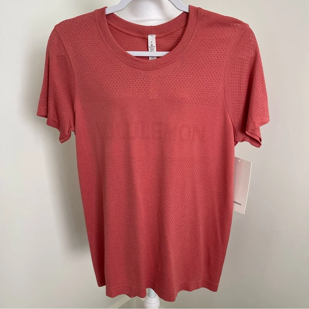 Lululemon Breeze By Short Sleeve Rustic Coral Size 8 NEW - Picture 7 of 13